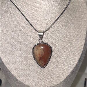 Elegant Silver chain necklace with sunstone Pendant Necklace